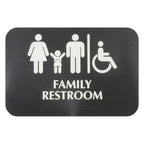 Thumbnail image #1 for Thunder Group PLIS9601BK Family Restroom Sign with Braille, Self-Adhesive, White on Black, 9 x 3 in Case of 72