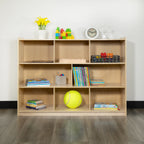 Thumbnail image #1 for Flash Furniture Hercules MK-STRG002-GG Wooden 8-Section Storage Cabinet, Natural, 48W x 15D x 36H