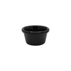 Thumbnail image #1 for CAC China MRKF-2F-BLK 2 oz Melamine Ramekin, Fluted, Black, Round Case of 8 Dozen
