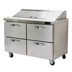 Thumbnail image #1 for Blue Air FSE LLC BLPT48-D4-HC Two-Section Sandwich Prep Table, 48-3/8"W, 4 Drawers, 12 1/6 Pans, Rear-Mounted Refrigeration