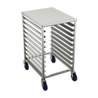 Thumbnail image #1 for Winholt Equipment AL-1810H-SSTOP-LC Aluminum Mobile Half-Height Pan Rack, Removable Stainless Steel Top, 10-Pan, Locking Casters