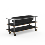 Thumbnail image #1 for Steelite International Mogogo, Modular MGCMLE03MSXW 3-Tier Modular Salad Bar Unit, 71"W x 29-1/2"D x 35"H, Nero Marquina Laminate
