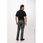Thumbnail image #2 for Chef Works Seersucker SHC08-BLK-2XL Short-Sleeve Snap-Front Chef Shirt, Black Poly/Cotton, Men's 2XL
