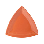 Thumbnail image #1 for Tuxton China Concentrix CPZ-1248 Ceramic Triangular Plate, 12-1/2", Wide Rim, Papaya Case of 6