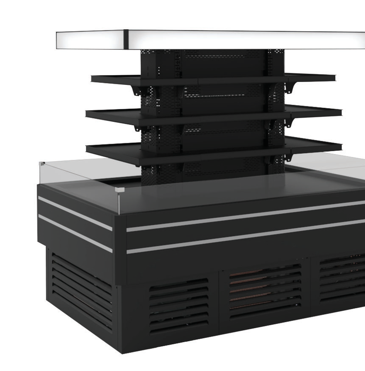 Product image #5 for Turbo Air 35.01 Cu. Ft. Island Self-Serve Refrigerated Merchandiser, 72-3/8-Inch Wide, 3-Tier, Self-Contained, Black