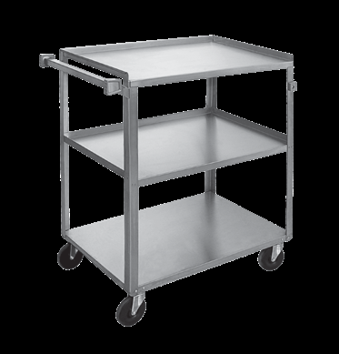 Product image #6 for Channel Stainless Steel 3-Shelf Utility/Bussing Cart, 31 x 19 x 34 Inches, 350 lb Capacity