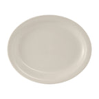 Thumbnail image #1 for Tuxton China Nevada TNR-914 Ceramic Oval Platter, 13-3/4" x 11-1/4", Narrow Rim, American White/Eggshell 1 Dozen