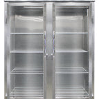 Thumbnail image #1 for Continental Refrigerator Designer Line D2RNGD Two-Section Glass-Door Reach-In Refrigerator, Top-Mount Self-Contained, Stainless Steel Front