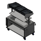 Thumbnail image #1 for Winholt Equipment SS-BC-2748H29-INSULIB-FS18-TOS Mobile Grab & Go Merchandiser Kiosk Cart, Stainless Steel, Insulated Ice Bin, 72-1/2"W