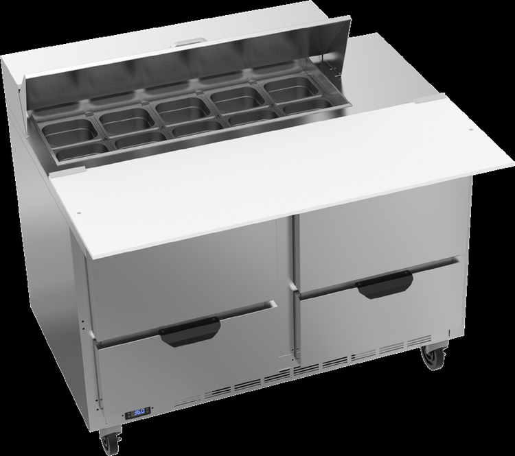 Product image #6 for Beverage-Air 48-Inch Two-Section Sandwich Top Refrigerated Prep Table with 4 Drawers