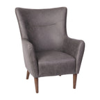 Thumbnail image #1 for Flash Furniture QY-B235-DGY-GG Wingback Accent Chair, Faux Leather, Wooden Frame and Legs, Dark Gray