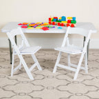 Thumbnail image #2 for Flash Furniture Hercules LE-L-1K-GG Kids' Folding Chair with White Padded Vinyl Seat, Detachable Waterproof Cover and Resin Frame