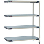 Thumbnail image #1 for Metro MetroMax i MX-2472F-63-A4 Solid Polymer Add-On Shelving Unit, 4-Tier, 24"D x 72"W x 63"H