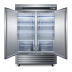 Thumbnail image #2 for Summit Commercial SCRR492 Two-Section Reach-In Refrigerator, 49 cu. ft., Solid French Doors, Stainless Steel Interior & Exterior