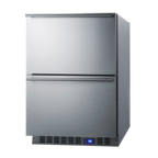 Thumbnail image #1 for Summit Commercial FF642D 1-Section Two-Drawer Reach-In Refrigerator, Stainless Steel, Bottom-Mounted, 3.4 Cu. Ft.
