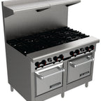 Thumbnail image #2 for Venancio USA Elite Series R722ST-72B 72-Inch Gas Restaurant Range, 12 Open Burners, 2 Standard Ovens, Stainless Steel Front & Sides