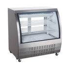 Thumbnail image #1 for USR Brands Coldline DC36-SS Refrigerated Deli Display Case, 36"W, Curved Glass, Self-Contained Refrigeration, 2 Shelves