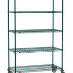 Thumbnail image #1 for Metro Super Erecta SE-2142K3-80-M5 Mobile Wire Shelving Unit, 42"W x 21"D x 80"H, 900 lbs per unit, evenly distributed1" shelf adjustment, (5) wire