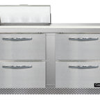 Thumbnail image #2 for Continental Refrigerator SW60N8-FB-D Two-Section Refrigerated Sandwich Prep Table, 4 Drawers, 8-Pan Top, Front-Breathing