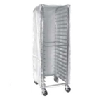 Thumbnail image #1 for GSW USA AAR-20CW Bun Pan Rack Cover, White Plastic with Clear Front, 2 Zippers, Fits 21"L x 26"W x 70"H Racks