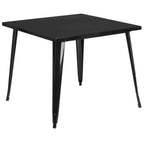 Thumbnail image #1 for Flash Furniture CH-51050-29-BK-GG Square Metal Table, 35-1/2"W x 35-1/2"D x 29-3/4"H, Black, Smooth Top