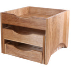 Thumbnail image #1 for Mikasa Hospitality (Lifetime Brands, Inc.) Select Concept BQ103L 3-Tray Display Stand, Oak Wood Base, Black