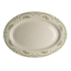 Thumbnail image #1 for Steelite Homer, American Rose Moss HL1579885 China Oval Platter with Rolled Edge, 13.375 x 9.25 in 1 Dozen