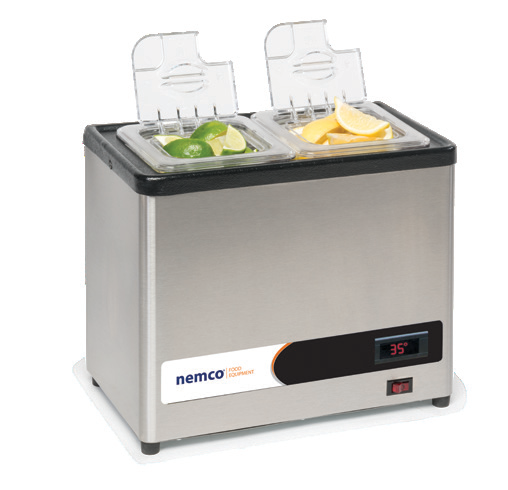 Product image #4 for Nemco Countertop Cold Condiment Chiller with 2 1/6 Size Stainless Steel Pans and Clear Hinged Lids