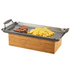 Thumbnail image #2 for Cal-Mil Bamboo 3439-60 Rectangular Wire Grill Chafer Alternative, 19-1/2"W x 9-3/4"D x 5-1/2"H, for Canned Heat