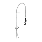 Thumbnail image #1 for AllPoints Foodservice Parts & Supplies 1121046 Deck-Mount Stainless Steel Pre-Rinse Faucet Assembly, 35" H, 12" Overhang, 1.15 GPM