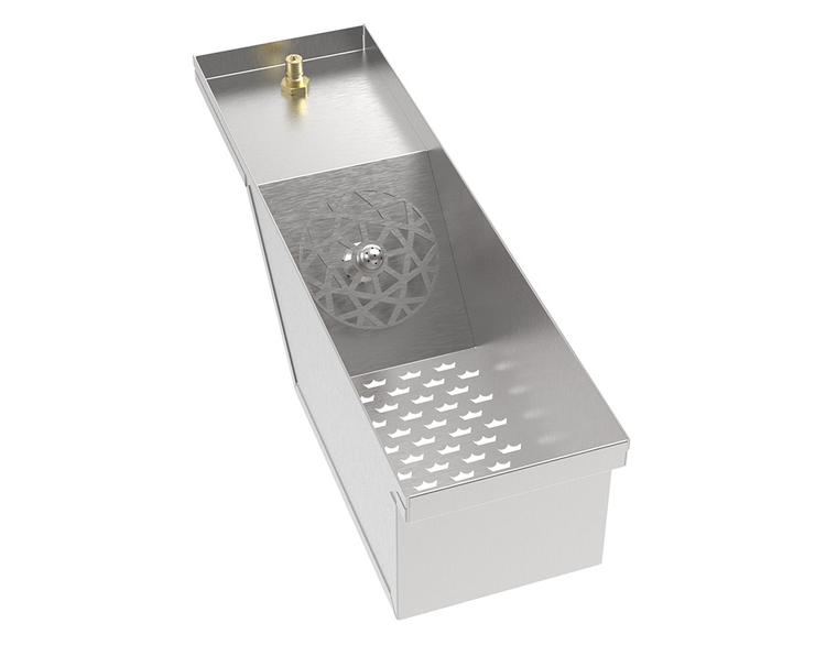 Product image #6 for MoveWell 6"W x 21"D Stainless Steel Underbar Dump Sink Modular Insert with Spray Jet