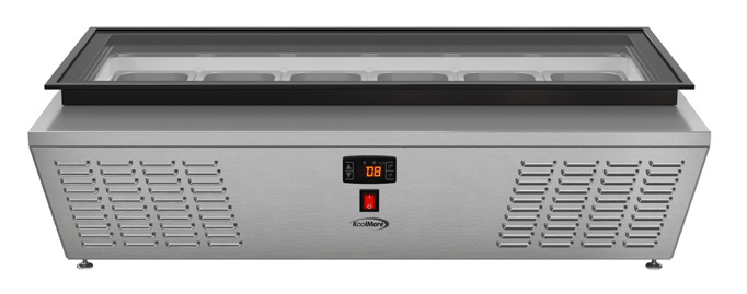Product image #6 for KoolMore 45-Inch Countertop 6-Pan Ice Cream Display Freezer with Glass Top