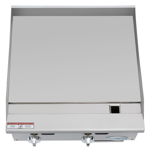 Product image #6 for Koolmore 24-Inch Countertop Natural Gas Commercial Griddle, 2-Burner, 60,000 BTU, Stainless Steel