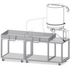 Thumbnail image #1 for Gold Medal 2622-00-100 Modular Karmel Kool Stand for Mark 10/20 with Blank Pan Inserts, Stainless Steel Parts, and Casters