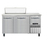 Thumbnail image #2 for Continental Refrigerator RA60N10 60" 3-Door Refrigerated Sandwich Prep Table, 10-Pan, Stainless Steel, Side-Mounted Refrigeration