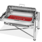 Thumbnail image #1 for Eastern Tabletop EE3124 8 qt Rectangular Waterless Roll-Top Chafer, Stainless Steel, Induction Ready