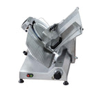 Thumbnail image #1 for AMPTO 300E Manual Gravity-Feed Meat Slicer, 12-Inch Stainless Steel Blade, Belt Drive, Anodized Aluminum, 3/8 HP