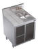Thumbnail image #5 for Krowne Royal Series Stainless Steel Underbar Wet Waste Cabinet with Right-Side Hand Sink and Left Drainboard, 24 x 24 Inches
