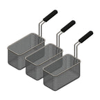 Thumbnail image #1 for Arcobaleno Pasta Equipment APCB7SET3 Pasta Cooker Basket Set, 3-Piece, Size #7, Perforated Stainless Steel, Industrial Handle