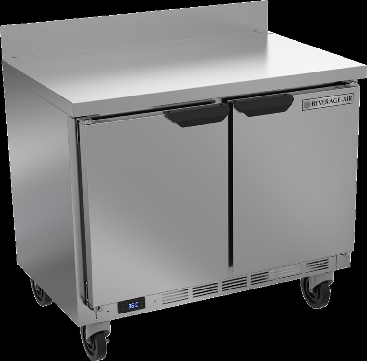 Product image #5 for Beverage-Air WTR34HC Two-Section 34-Inch Shallow-Depth Solid Door Worktop Refrigerator
