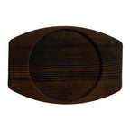 Thumbnail image #1 for Libbey Cast Iron CIS-15TR Round Wood Trivet, 7-7/8"L x 7"W x 1/2"H