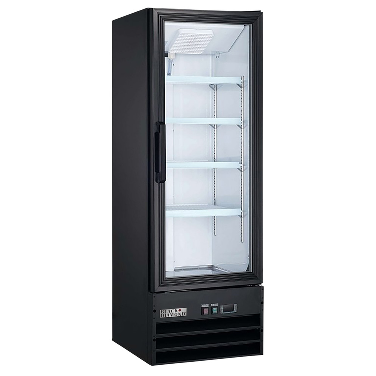 Product image #2 for Black Diamond 1-Section Glass Door Merchandiser, 9.1 Cu. Ft., Black, Bottom-Mounted Self-Contained