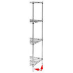 Thumbnail image #1 for AllPoints Foodservice Parts & Supplies Metro 1261377 Stainless Steel Stationary Wire Shelving Post with Feet, 74 in H
