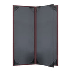 Thumbnail image #2 for Risch Iridescent IRI-4V 4.25X11 Padded Shimmer Faux-Leather Booklet Menu Cover, 4 View, 4-1/4" x 11" Case of 25