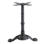 Thumbnail image #2 for G & A Commercial Seating BF Series BFH0522 Bar-Height Cast Iron Table Base, 22" x 5" Spread, Four-Prong Sculpted Base, 3" Column, Black
