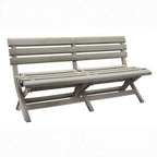Thumbnail image #2 for Grosfillex Westport US449181 Folding Outdoor Bench, 58-3/4"W, French Taupe Mineral Polymer Composite, Seats 3 Adults