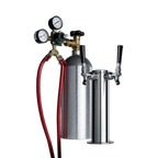 Thumbnail image #1 for Summit Commercial KITCFTWIN Cold Brew Coffee Dispensing Tap Kit with Dual Stainless Steel Draft Towers, Faucets, and Nitrogen Tank