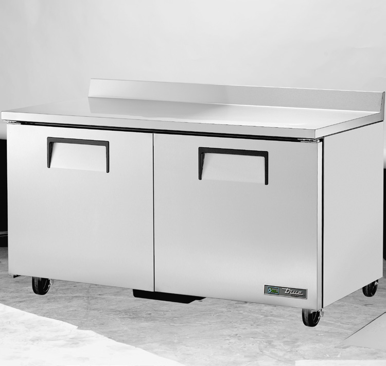 Product image #5 for True 60-Inch Two-Section Worktop Freezer with Solid Doors, Rear-Mounted Self-Contained Refrigeration, Stainless Steel