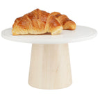 Thumbnail image #1 for Cal-Mil Blonde 22378-127-71 Cake Stand, 12" Diameter x 7"H, Soft White Corian Plate, Maple Wood Base