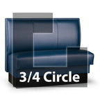 Thumbnail image #1 for JustChair Manufacturing JBSB-USP-TQ-42-GR3 Three-Quarter-Circle Upholstered Banquette Booth, 3 Corners, 42"H